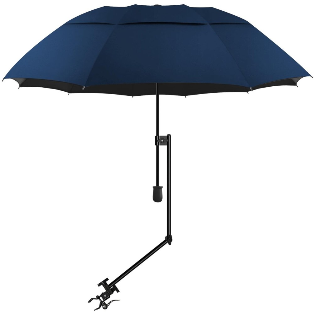 UPF 50+ Beach Umbrella with Adjustable Universal Clamp
