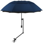 UPF 50+ Beach Umbrella with Adjustable Universal Clamp