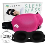 Nidra Contoured Sleep Mask for Side Sleepers - Zero Pressure Fit, Light Blocking Eye Shade for Sleeping & Travel - Pink, Standard Size