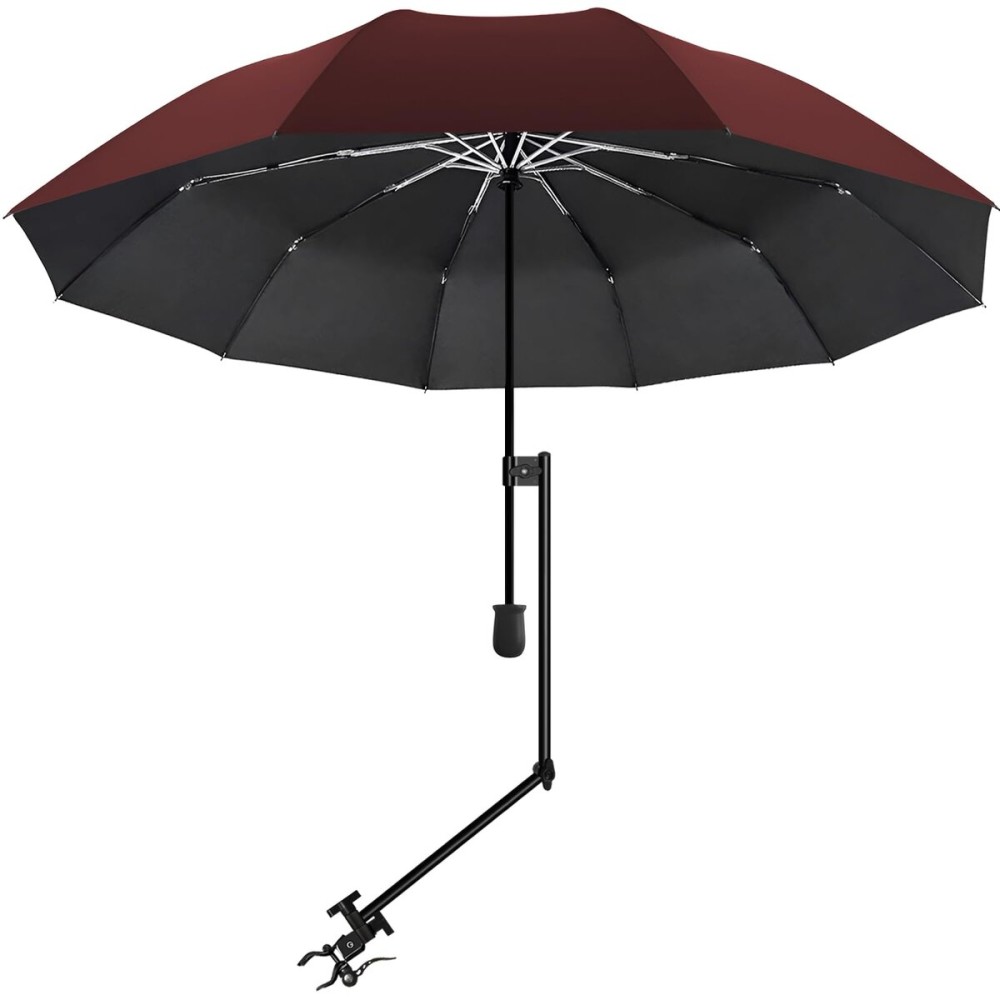 UPF 50+ Beach Umbrella with Adjustable Universal Clamp