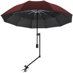 UPF 50+ Beach Umbrella with Adjustable Universal Clamp
