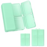 FYY 2 Pcs Daily Pill Organizer, 7 Compartments Portable Pill Case Travel Pill Organizer,[Folding Design] Pill Box for Purse Pocket to Hold Vitamins,Cod Liver Oil,Supplements and Medication-Green