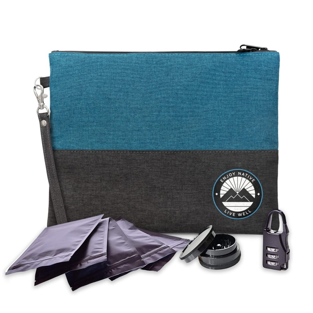 Enjoy Native Smell Proof Bag with Lock 11 x 9, Smell Proof Container, Dog Tested Odor resistant Bags, Best Zipper odor sealing pouch for Herbs, Coffee & Travel Medicine, Scent resistent Containers