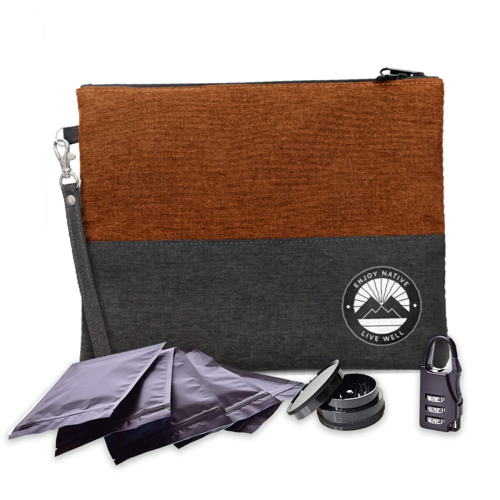 Enjoy Native Smell Proof Bag with Lock 11 x 9, Smell Proof Container, Dog Tested Odor resistant Bags, Best Zipper odor sealing pouch for Herbs, Coffee & Travel Medicine, Scent resistent Containers