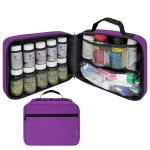 StarPlus2 Large Padded Pill Bottle Organizer, Medicine Bag, Case, Carrier for Medications, Vitamins, and Medical Supplies - Travel Medicine Organizer and Home Storage Med Bag - Purple (Without Lock)