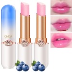 BINGBRUSH 2 Pcs Blueberry Color Changing Lipstick Queen,PH Mood Long Lasting Labiales Lip Gloss Lip Balm Tinted Magic Lip Stain Makeup Lipstick Set for Women