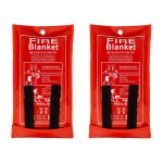FLASLD Fire Blanket for Home, Fiberglass Fire Blankets Emergency for People, 2 Pack - Fire Suppression Blanket for Kitchen 40x40 Inch
