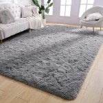 AROGAN Luxury Soft Area Rugs for Bedroom Living Room Plush Shag Rug 4x6 Feet, Grey Fluffy Rug for Kids Girls Playroom Dorm, Shag Shag Fuzzy Carpets Plush Rug for Teen Boys Nursery
