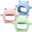Chumia 3 Pack Teething Toys for Babies 0-6 Months Silicone Hand Teethers Baby Anti Dropping Hand Pacifiers Infant Chew Toys for Sucking Needs(Pink, Blue, Green)