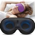 YFONG Weighted Sleep Mask, Women Men 3D Eye Mask Blocking Lights Sleeping Mask (4.2oz/120g), Pressure Relief Night Sleep Eye Mask with Adjustable Strap, Eye Cover Blindfold for Travel Nap Yoga, Purple