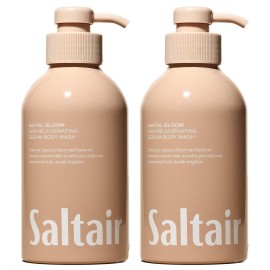 Saltair Body Wash, Santal Bloom 2-Pack. Moisturizing Body Cleanser with Monoi Oil and Cupuacu Butter. Luxury Shower Gel for Women. Vegan, Cruelty-Free Paraben Free. 2x 17oz Pump Bottles