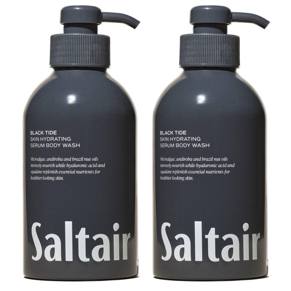 Saltair Body Wash, Black Tide 2-Pack. Moisturizing Body Cleanser with Monoi Oil and Cupuacu Butter. Luxury Shower Gel for Women and Men. Vegan, Cruelty-Free, Paraben-Free. 2x 17oz Pump Bottles