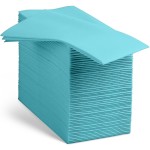Linen-Feel Colored Paper Napkins - Decortive Cloth-Like Mint Blue Dinner Napkins - Soft And Absorbent. For Kitchen, Party, Wedding, Bathroom Or Any Occasion. (Pack of 100)