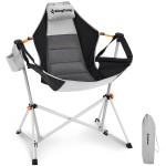 KingCamp Hammock Camping Chair, Swinging Portable Folding Camp Chairs for Adults 400lbs Heavy Duty Foldable Oversized Rocker with Aluminum Alloy Frame Cup Holder Pillow for Outdoor Beach Patio Sport