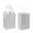 Oikss 50 Pack 5.25x3.25x8.25 Inch Small Gray Kraft Paper Bags with Handles Bulk for Birthday Wedding Party Favors Grocery Retail Shopping Business Goody Craft Gift Bags Sacks (Silver Grey 50 Count)