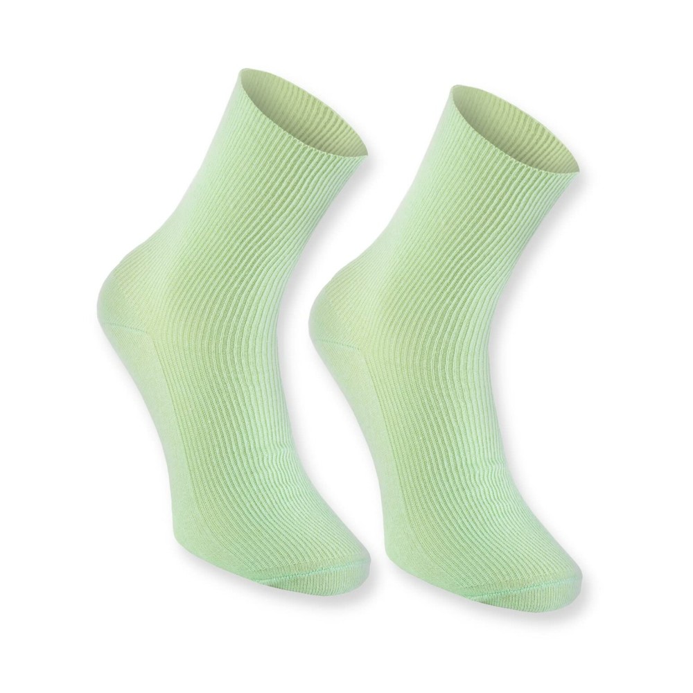 Rainbow Socks - 1 pair of DIABETIC Elastic Cotton Socks for SWOLLEN FEET, Green M