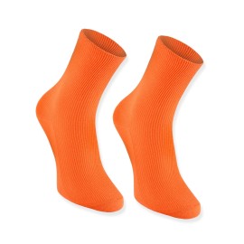 Rainbow Socks - 1 pair of DIABETIC Elastic Cotton Socks for SWOLLEN FEET, Orange S