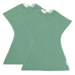 SleepingBaby Zipadee-Zip Transition Swaddle - Cozy Baby Swaddle Blanket with Zipper Convenience - Roomy Wearable Blanket for Easy Diaper Changes - Basil, Medium (6-12 Month) - 2 Pack