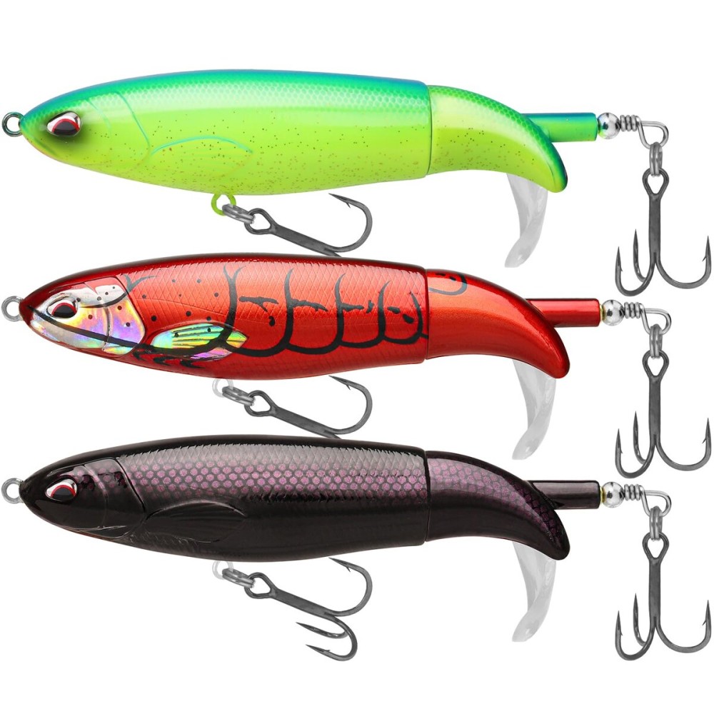 TRUSCEND Fishing Lures with BKK Hooks, Whopper Fishing Lures for Freshwater or Saltwater, Floating Lure for Bass Catfish Pike, Fishing Wobble Surface Bass Bait Teasers Fishing Gifts for Men