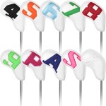 Craftsman Golf Magnetic Closure White Iron Headcover Set with Large Colorful No. on Both Sides for Left and Right Golfer