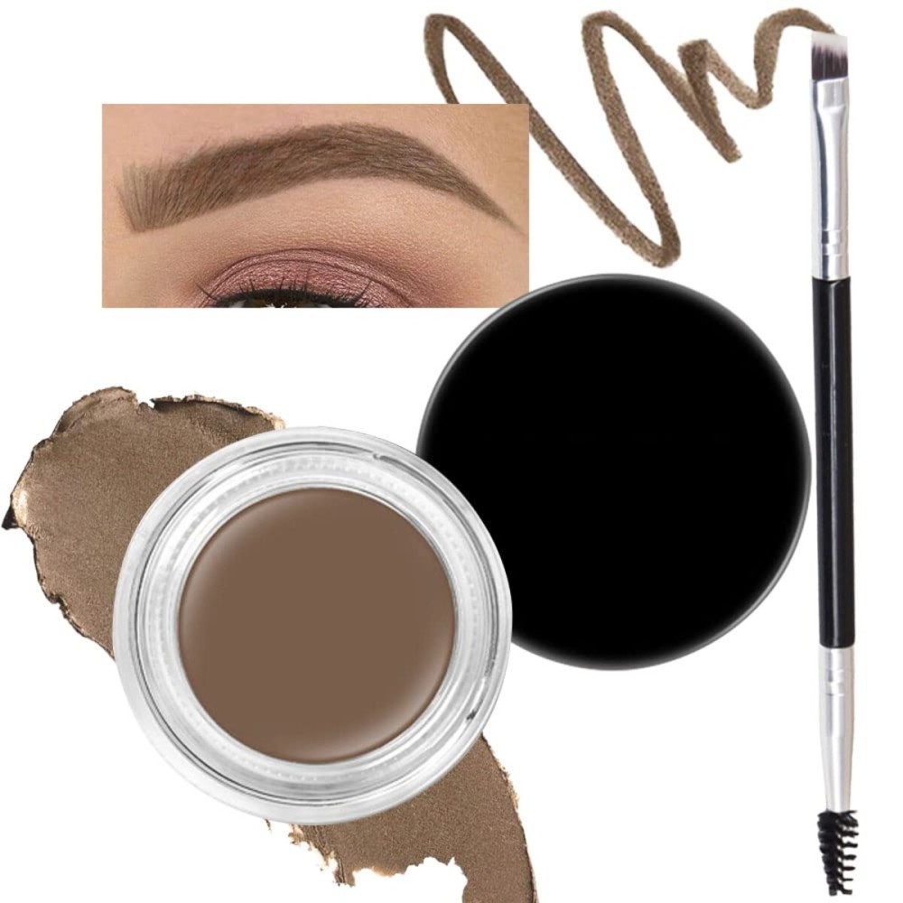 evpct Taupe Eyebrow Powder Pomade Gel Shaper Makeup Kit with Dual-ended Brush, Eyebrow Stencil Kit for Women Shaping, Eye Brow Pomade Stencil Shaper Tinting kits for Women, Long Lasting Waterproof