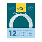SF Pre-Tied Loop Fly Fishing Salmon Tapered Leader Nylon(3 Packs) 12FT 15LB