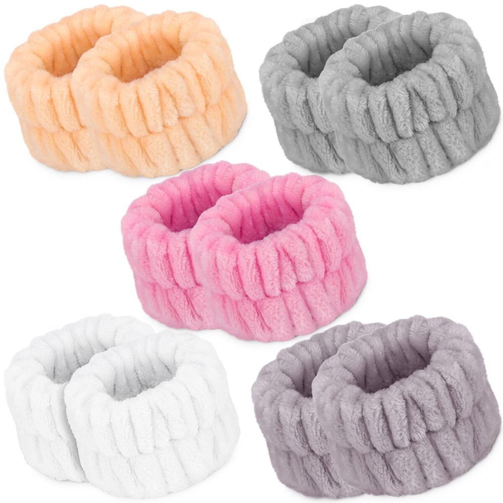 Crosize Women\'s Wrist Towels for Washing Face, 10PCS Microfiber Wrist Spa Wash Towel Bands, Absorbent Wristbands For Girls, Fast Drying, Prevent Water from Spilling Down Your Arms