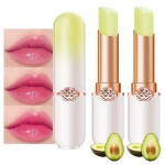 evpct 2Pcs Avocado Tinted Lip Balms PH Lip Color Changing Lipstick Balm Stain Gift Set Queen for Women Girls Korean Mood Long Lasting Color Change Light Pink Lipstick Lip Tint Plumper Gloss