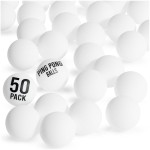 50 Pack White Ping Pong Balls 1 Star 40mm Official Size + Weight Professional ABS Table Tennis Ball for Training & Practice - Durable High Performance