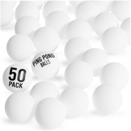 50 Pack White Ping Pong Balls 1 Star 40mm Official Size + Weight Professional ABS Table Tennis Ball for Training & Practice - Durable High Performance
