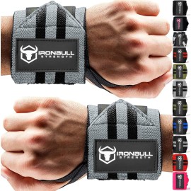 Wrist Wraps for Weightlifting (USPA, IPL, USAW & IWF Approved),18 Premium Quality Weight Lifting Wrist Support Straps for Bench Press, Bodybuilding, Strength Training and Powerlifting (Grey)