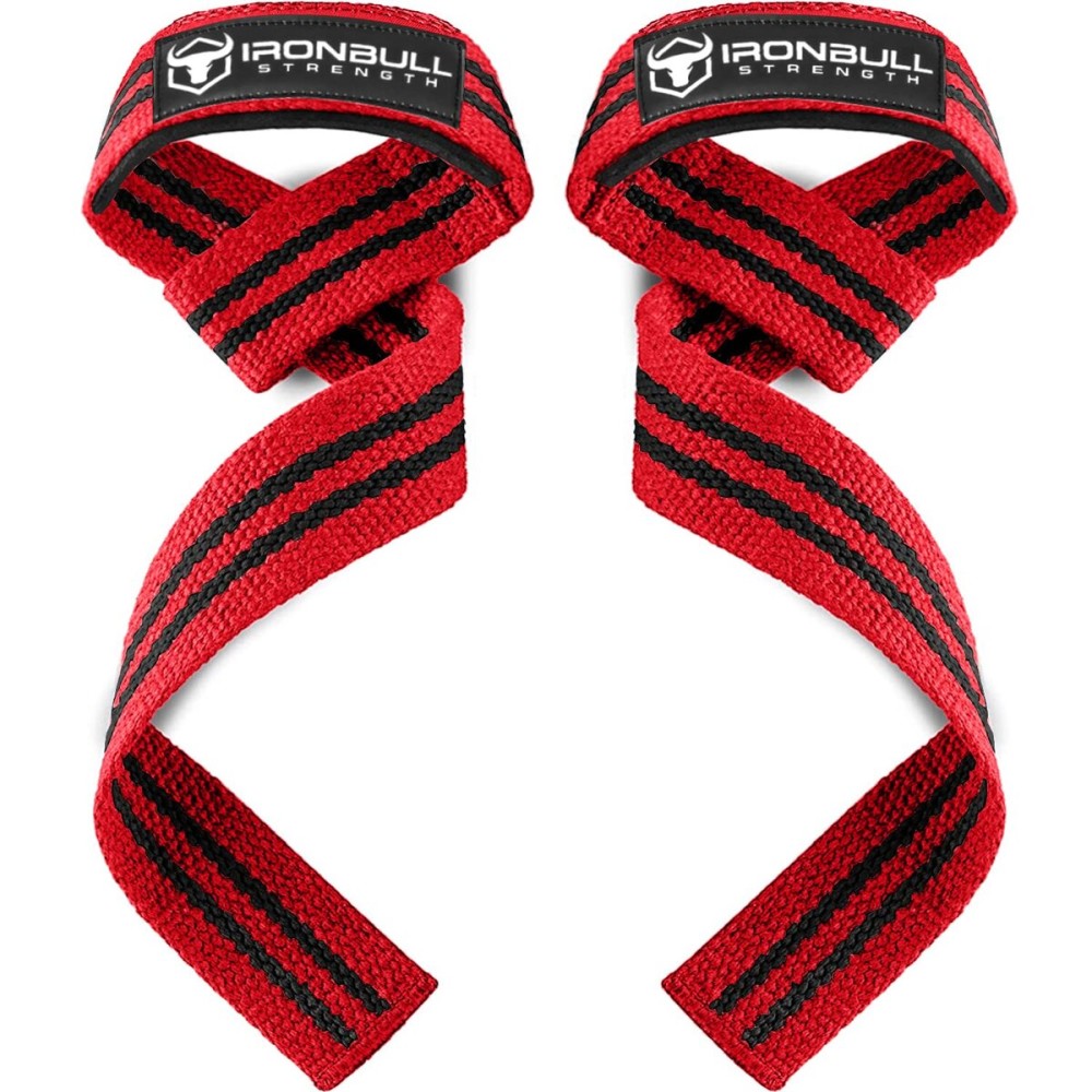 Lifting Wrist Straps for Weightlifting (1 Pair) - Padded Lifting Straps for Deadlifts, Powerlifting, Strength Training & Bodybuilding - Gym Straps for Men & Women (Red)