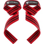 Lifting Wrist Straps for Weightlifting (1 Pair) - Padded Lifting Straps for Deadlifts, Powerlifting, Strength Training & Bodybuilding - Gym Straps for Men & Women (Red)