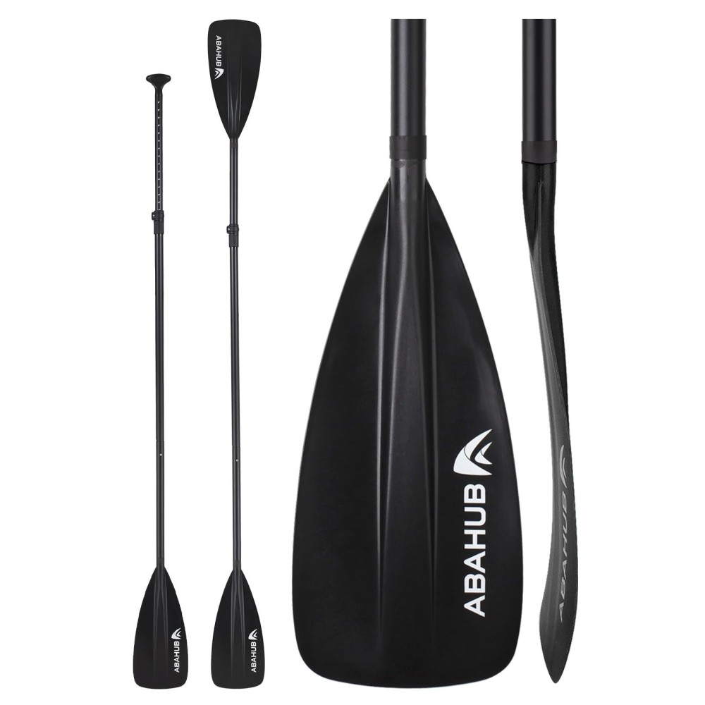 Abahub SUP Paddles - 4 Piece Adjustable Stand up Paddle - Lightweight Oar for Paddleboard, Aluminum Alloy PU Coated Shaft 68 - 86, Black Plastic Nylon Blade