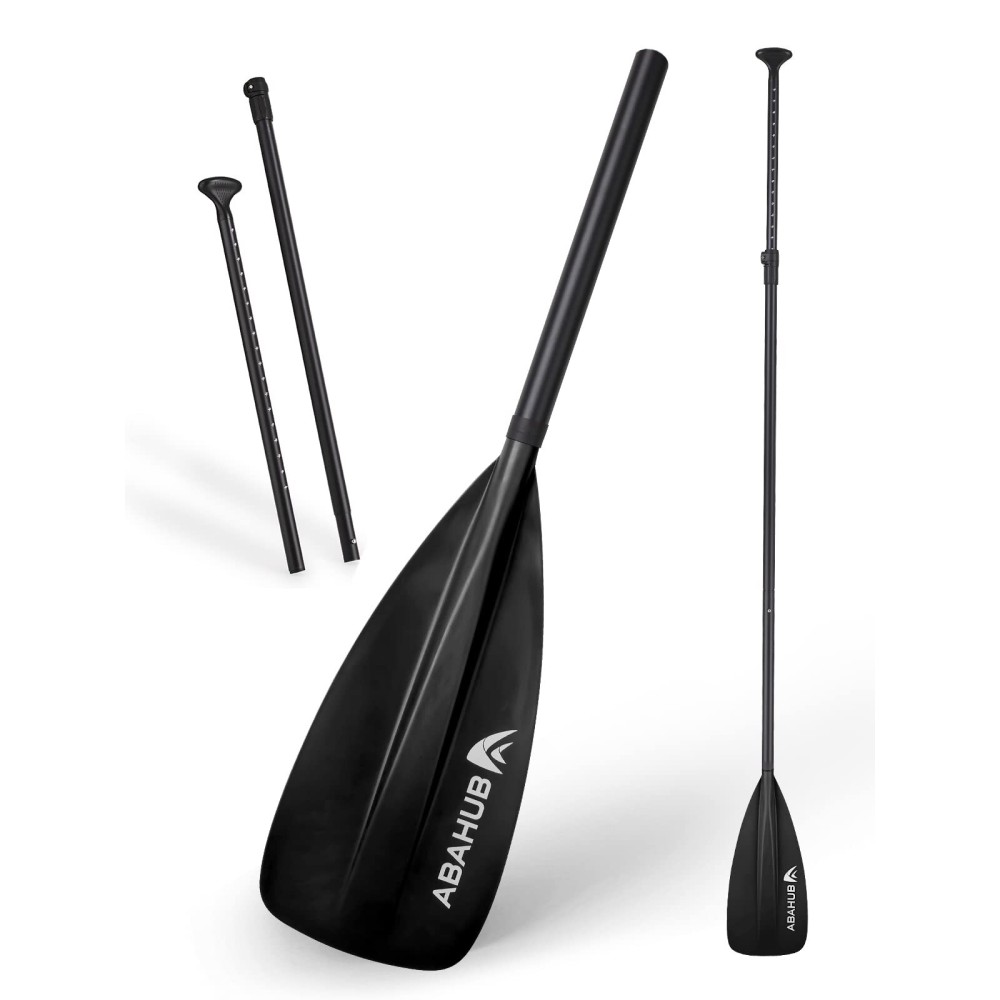 Abahub SUP Paddles - 3 Piece Adjustable Stand up Paddle - Lightweight Oar for Paddleboard, Aluminum Alloy PU Coated Shaft 68 - 84, Black Plastic Nylon Blade