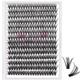 280 Pcs Individual Lashes 30D+40D Mixed Lash Clusters 14 Rows Cluster Lashes that Look Like Eyelash Extensions DIY Lash Extension Self Application At Home (30+40-C-14)