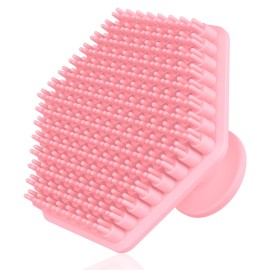 VWMYQ Silicone Face Scrubber for Men, Gentle Exfoliator Pad & Massager, Facial Cleansing Brush Silicone Face Wash Brush Removes Dead & Dry SkinPink