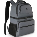 MATEIN Backpack Cooler for Men - 30L Capacity, Grey Color, Fabric Material, Insulated and Leakproof Design, Ideal for Outdoor Activities