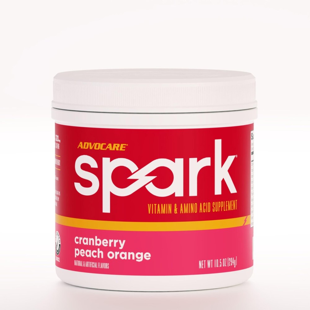 AdvoCare Spark - Energy Drink Mix - Vitamin & Amino Acid Supplement - Supports Energy & Focus - Portable Immune Support - Sugar-Free - Cranberry Peach Orange (10.5 oz)