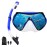 Snorkel mask Snorkeling Set for Adults and Youth, Diving mask and Full Dry Snorkel Swim Googles is Suitable for Snorkeling, Dive Scuba Diving, Swimming (Blue-Transparent)
