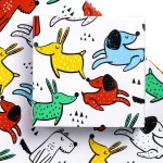 WRAPAHOLIC Birthday Wrapping Paper Sheet - 12 Sheets Adorable Dog Design Folded Flat for Party, Baby Showers, Holiday - 19.7 Inch X 30 Inch Per Sheet