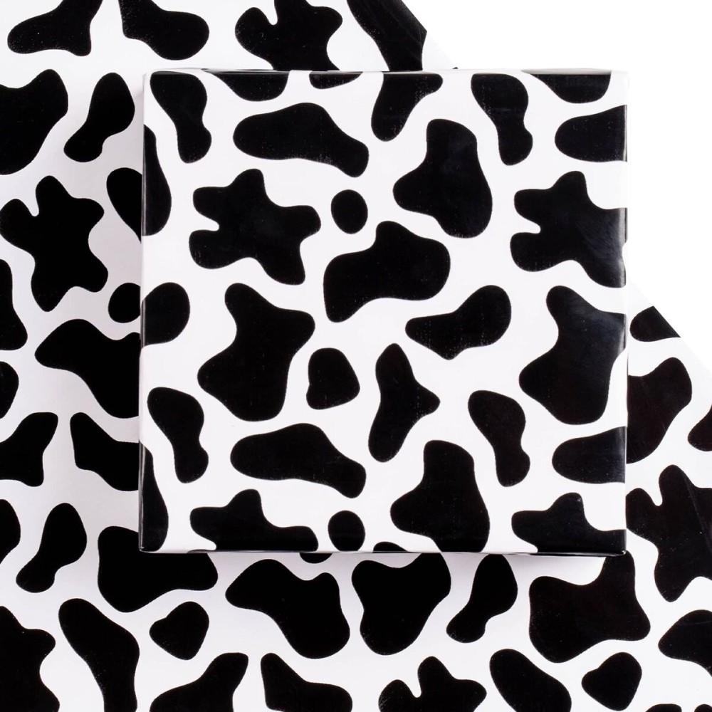 WRAPAHOLIC Cow Wrapping Paper Sheet - 12 Sheets Cow Prints Design Folded Flat for Birthday, Wedding, Baby Showers - 19.7 Inch X 30 Inch Per Sheet