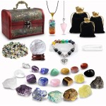 Crystals and Healing Stones, Healing Crystals Set, 28 Pcs Chakra Stones Kit for Beginners Gem Stones Real Natural Reiki Rocks 7 Raw Energy Starter Meditation Spiritual Balancing Gifts for Women
