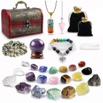 Crystals and Healing Stones Set, Chakra Crystal Kit, 28 Pcs Real Crystals for Beginners Rocks Gem Stones Energy Meditation Natural Reiki Spiritual Balancing Mindful Souls, Crystals Set Gifts for Women