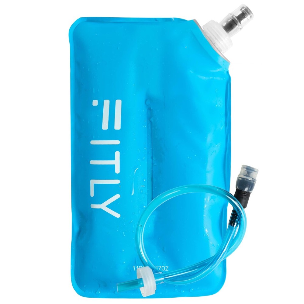FITLY Soft Flask - 37 oz (1.10 L) - Shrink As You Drink Soft Water Bottle for Hydration Pack/Running Vest With Hydration Tube - Folding Water Bottle for Running, Hiking - Ski Water Bottles (F11)