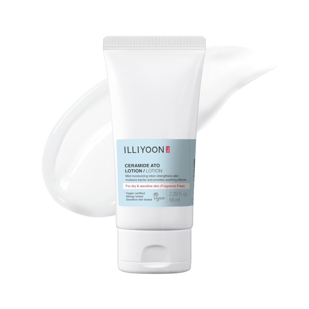 Illiyoon Ceramide Ato Lotion | Lightweight Moisturizer for Dry & Sensitive Skin, Barrier Repair for Face and Body, Mild for Babies, Vegan Certified, Korean Skincare, 2.29 fl.oz.