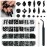 qiipii 4080Pcs Black Nail Rhinestones Multi Shapes Flatback Jet Black Gems for Nails Round Beads K9 Glass Nail Crystals Stones Diamonds jewels Nail Art Supplies Charms for Nail Face Eyes Makeup Crafts