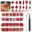 qiipii 4080Pcs Red Nail Rhinestones Multi Shapes Ruby Rhinestones for Nails 1.5-4mm Crystal Gems Siam Red Round Flatback Beads Glass Stones Diamonds jewels Charms for Nails Face Eyes Makeup DIY Crafts