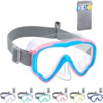 Vvinca Kids-Goggles with Nose Cover, Diving Mask Elastic Fabric Strap Anti Fog Anti Shattered Lens for Kids Swim Goggles 3-14