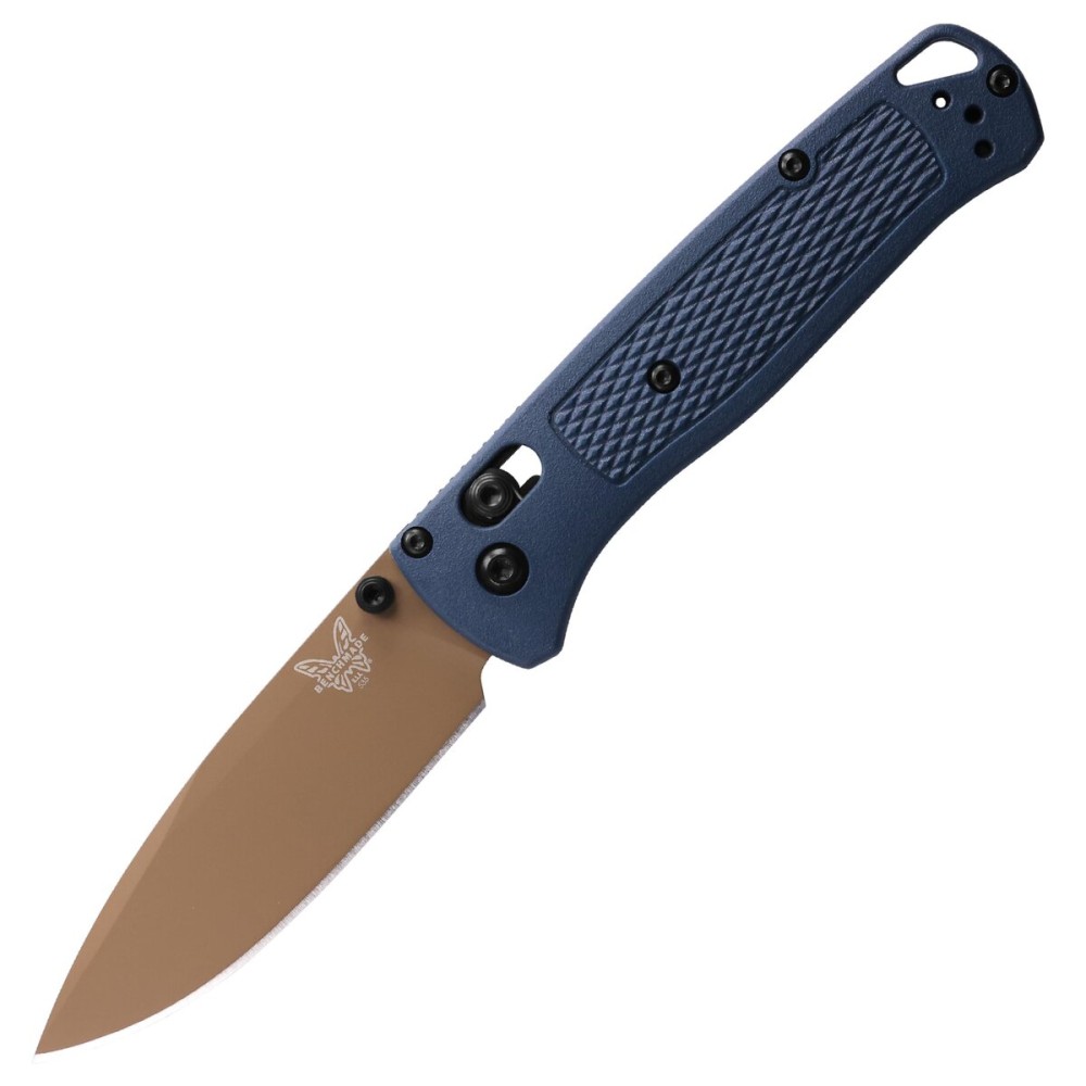 Benchmade - Bugout Outdoor EDC Folding Knife, Slim, Lightweight, Plain Edge, Drop-Point Blade, CPM-S30V Stainless Steel (58-60HRC), Grivory Handle (535FE-05)